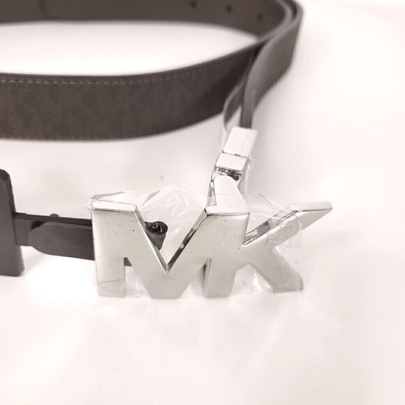 Michael Kors Signature Belt, Reversible Logo Brown/Plain Brown Size 34 or M - Picture 10 of 16